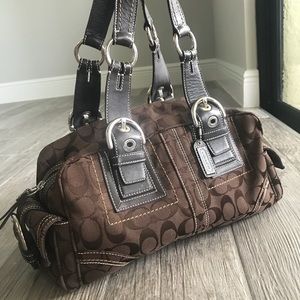Brown monogramed Coach bag